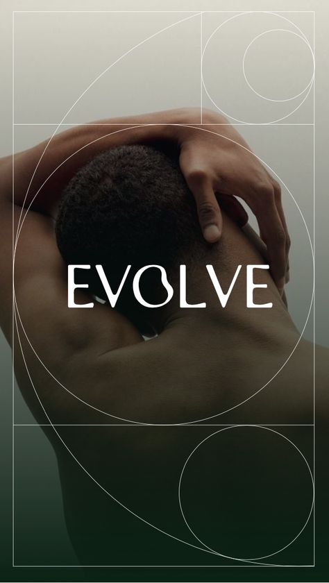 Evolve — artistic portrait showing the back of a mans head and shoulders with geometric overlay symbolizing personal transformation