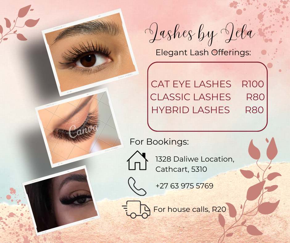 Promotional social media post for Lashes by Lela